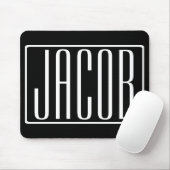 Vet en modern Jouw naam of Word | Zwart wit Muismat (Met muis)