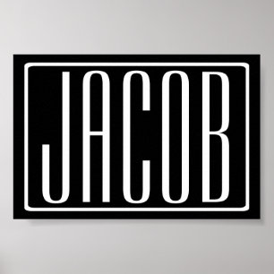 Vet en modern Jouw naam of Word Zwart wit Poster