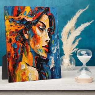 Vet Expressionistisch Vrouw Portret Abstracte Kuns Fotoplaat