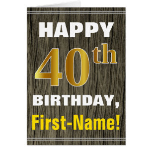 Vet, Faux Hood, Faux Gold 40th Birthday + Naam