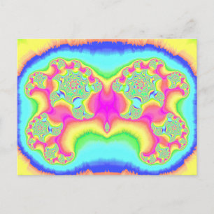 VET ~ FLUORO ROZE ~ 3D Fractal Design ~ Briefkaart