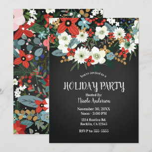 Vet Funky Colorful Floral Dark Chic Holiday Kaart