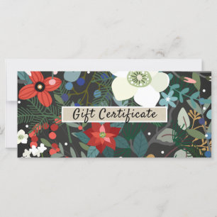 Vet Funky Floral Dark Modern Gift Certificate