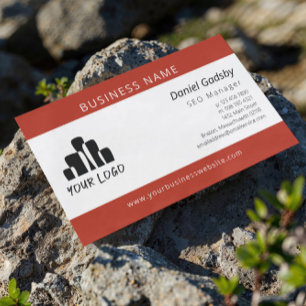 Vet gebrand Oranje Wit Uw Logo Rond Visitekaartje