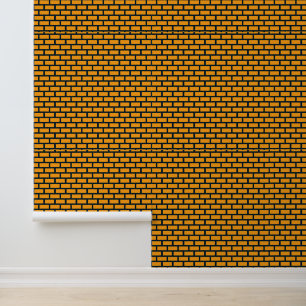 Vet Geel Baksteen Patroon Ontwerp Behang