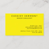 Vet Geel Beauty Make-up Hair Consultant Visitekaartje (Achterkant)