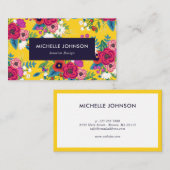 Vet Geel Rode Boho Bloemenpatroon Visitekaartje (Voorkant / Achterkant)