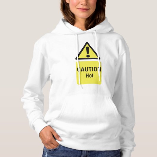 Vet Geel Waarschuwing Hot Sign Veiligheid Hoodie (Voorkant)