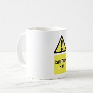 Vet Geel Waarschuwing Hot Sign Veiligheid Koffiemok