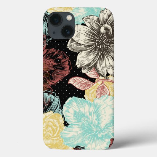 Vet gegraveerde Floral Case-Mate iPhone Case (Achterkant)