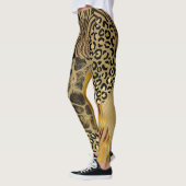 Vet, gemengde dierlijke printers Gold-accessoires Leggings (Links)