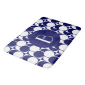 Vet Geometrie met monogram, marine & White Badmat (Gekanteld)
