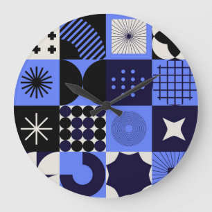 Vet geometrisch Bauhaus Retrofuturistisch patroon Grote Klok