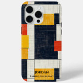 Vet geometrisch raster - rood, geel en zwart Case-Mate iPhone case (Achterkant)