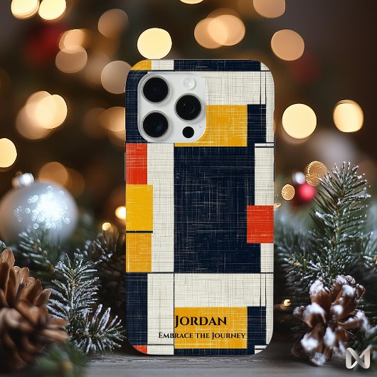 Vet geometrisch raster - rood, geel en zwart Case-Mate iPhone case