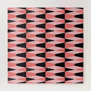 Vet geometrisch zwart roze patroon legpuzzel