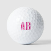 Vet gestapeld roze 2 letter monogram golfballen (Voorkant)