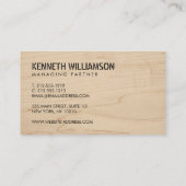 Vet gestencild hout constructie Visitekaartje (Achterkant)