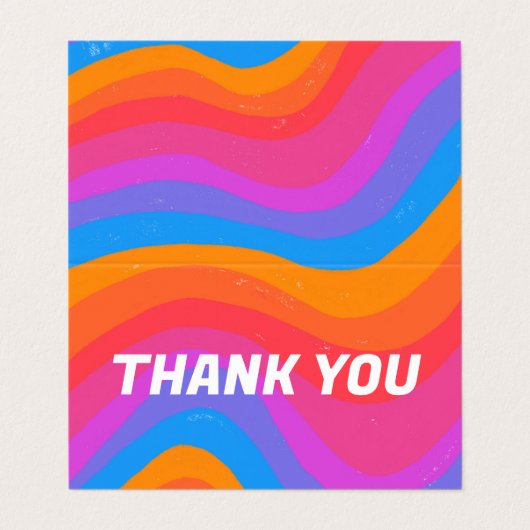 Vet golvende regenboog bestellen dank u korting kl visitekaartjes (Buitenkant ongevouwen)