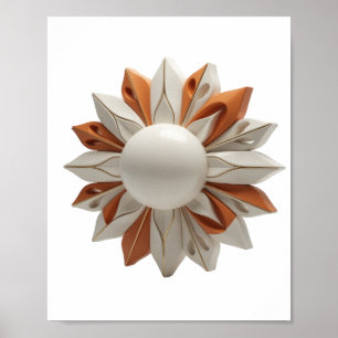 Vet goud ORANJE EN WITTE BLOEM Citaat Ontwerp Poster