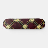 Vet Gouden Accenten Kerst Tartan Plaid Design Skateboard (Horizontaal)