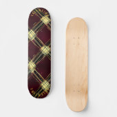 Vet Gouden Accenten Kerst Tartan Plaid Design Skateboard (Voorkant)