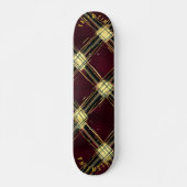 Vet Gouden Accenten Kerst Tartan Plaid Design Skateboard (Voorkant)