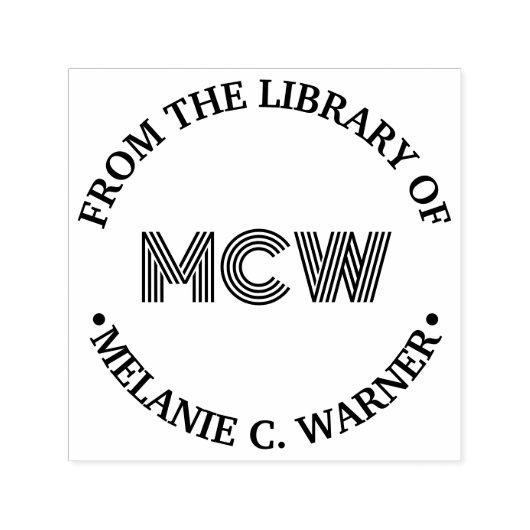 Vet Grafisch 3 Initiaal Bibliotheek Boek Naam Zelfinktende Stempel (Design)