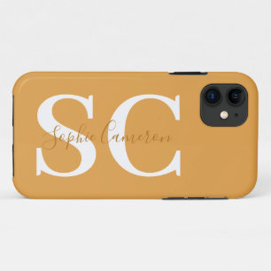 Vet grafisch typografie initiaal iPhone 11 hoesje
