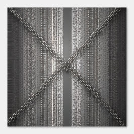 Vet Grijze streep met kruiskettingen Behang