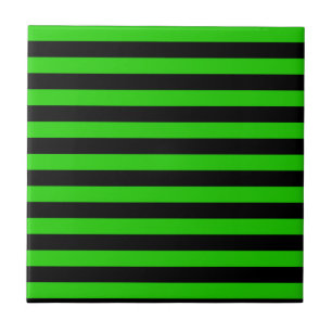 Vet groen en zwart Stripes patroon Tegeltje