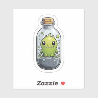 Vet Groen Monster in een Jar Sticker