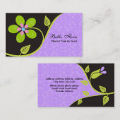 Vet groot turquoise bloem visitekaartjes sjabloon (Voorkant / Achterkant)