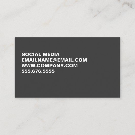 Vet grote tekst | Tegels van marmer Visitekaartje (Achterkant)