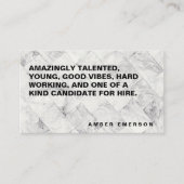 Vet grote tekst | Tegels van marmer Visitekaartje (Voorkant)