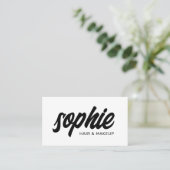 Vet handgeschreven penseelscript zwart witte schoo visitekaartje (Staand voorkant)