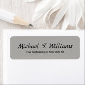 Vet Handschrift Klassiek Grijs Elegant Minimalist Etiket (Insitu)
