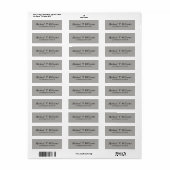 Vet Handschrift Klassiek Grijs Elegant Minimalist Etiket (Full Sheet)