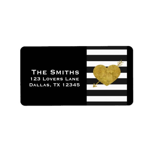 Vet hart en pijl Retouradres Label (Voorkant)