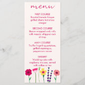 Vet & Helder Fuchsia Roze Kleurrijke Bloemen Bruil Menu (Voorkant)