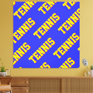 Vet helder geel paarse herhaling PICKLELBALL tekst Canvas Afdruk