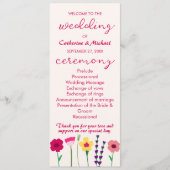 Vet & Helder Kleurrijk Bloemen Lente Bruiloft Programma (Voorkant)