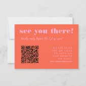 Vet Helder Rood En Roze QR Code RSVP Wedding (Voorkant)