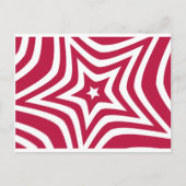 Vet & Helder Rood & Witte Ster in een Vectorpatroo Briefkaart (Voorkant)