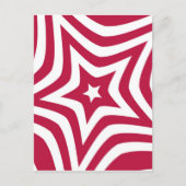 Vet & Helder Rood & Witte Ster in een Vectorpatroo Briefkaart (Voorkant)