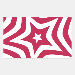 Vet & Helder Rood & Witte Ster in een Vectorpatroo Rechthoekige Sticker