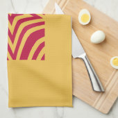 Vet & Helder Rood & Witte Ster in een Vectorpatroo Theedoek (Quarter Fold)