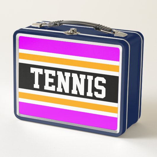 Vet Helder Roze Zwart Wit Oranje TENNIS Strepen (Voorkant)