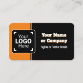 Vet, helder Sinaasappel, zwart & wit eigen merk Visitekaartje (Voorkant)