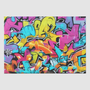 Vet Heldere Kleuren Graffiti Street Art Patroon Tissuepapier
